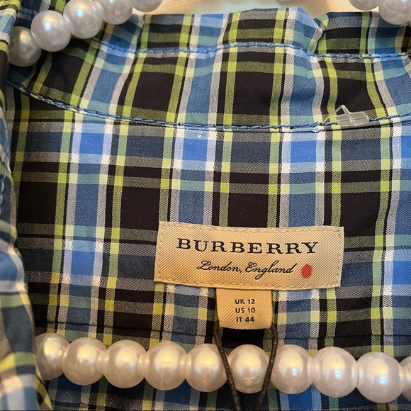 Burberry Ladies Blue Lampton Check Tie Waist Jumpsuit Brand Size 12 (US Size 10) - Picture 10 of 14